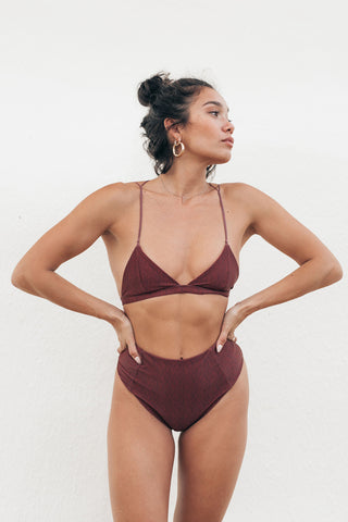 MOSS BIKINI BOTTOM - OLIVE GREEN SMOCK