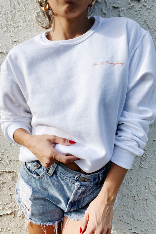 'SHE IS EVERYTHING' GIVING BACK SWEATSHIRT