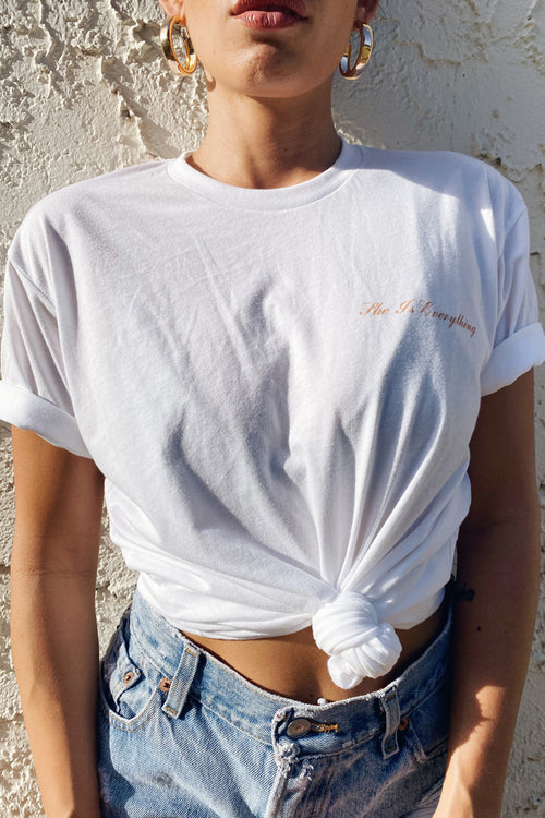 'SHE IS EVERYTHING' GIVING BACK TEE